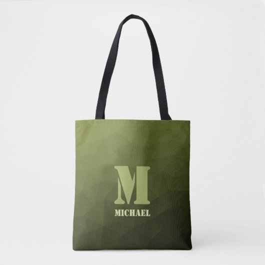 Army Green Oliven geometric mesh muster Monogram Tasche (Vorderseite)
