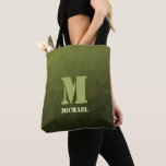 Army Green Oliven geometric mesh muster Monogram Tasche<br><div class="desc">Monogram Persönliche Geschenke auf dem gesamten Taschentuch für ihn oder sie mit Ihrem eigenen Initial und Namen. Army grüne Oliven Gefälle geometrische Mesh Muster. Army grüne Gefälle geometrische Maschenmuster dreiecke ombre. Army green dunkelolivhue für Soldatengeschirr, Camouflage. Es imitiert natürliche militärische Landschaften, Widerstandskraft, Ausdauer, Widerstandskraft. Erdige Untertöne verbinden sich mit der...</div>
