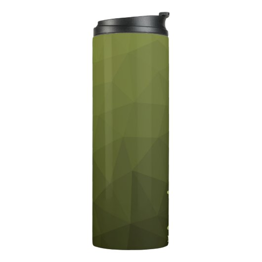 Army Green Oliven geometric mesh muster Monogram Thermosbecher (Nach links gedreht)