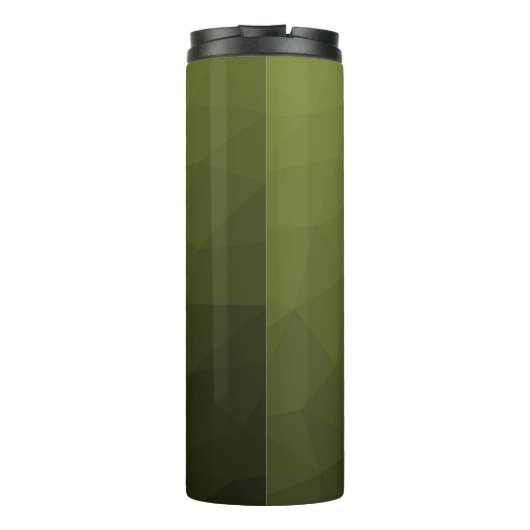 Army Green Oliven geometric mesh muster Monogram Thermosbecher (Rückseite)