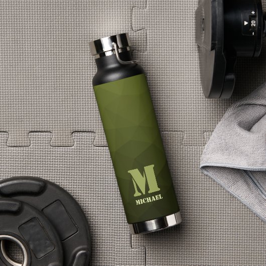 Army Green Oliven geometric mesh muster Monogram Trinkflasche (Fitnessstudio)