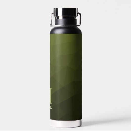 Army Green Oliven geometric mesh muster Monogram Trinkflasche (Rückseite)