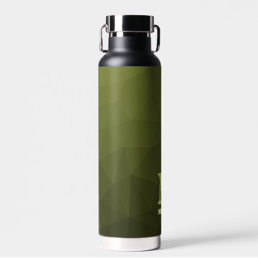 Army Green Oliven geometric mesh muster Monogram Trinkflasche (Vorne)