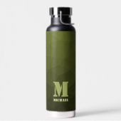 Army Green Oliven geometric mesh muster Monogram Trinkflasche (Links)