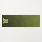 Army Green Oliven geometric mesh muster Monogram Yogamatte (Rückseite (Horizontal))