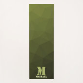 Army Green Oliven geometric mesh muster Monogram Yogamatte (Vorderseite)