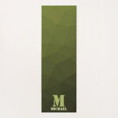 Army Green Oliven geometric mesh muster Monogram Yogamatte (Rückseite)