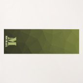 Army Green Oliven geometric mesh muster Monogram Yogamatte (Vorderseite (Horizontal))