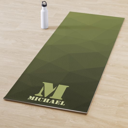 Army Green Oliven geometric mesh muster Monogram Yogamatte (Beispiel)