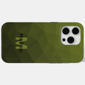 Army green ombre geometrisches Maschenmuster Monog Case-Mate iPhone Hülle (Rückseite (Horizontal))