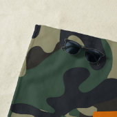 Army Green Orange Name Camouflage Strandtuch (Beispiel)