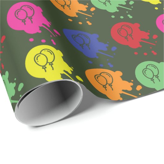 Army Green Paintball Geschenkpapier (Rolleneckpunkt)