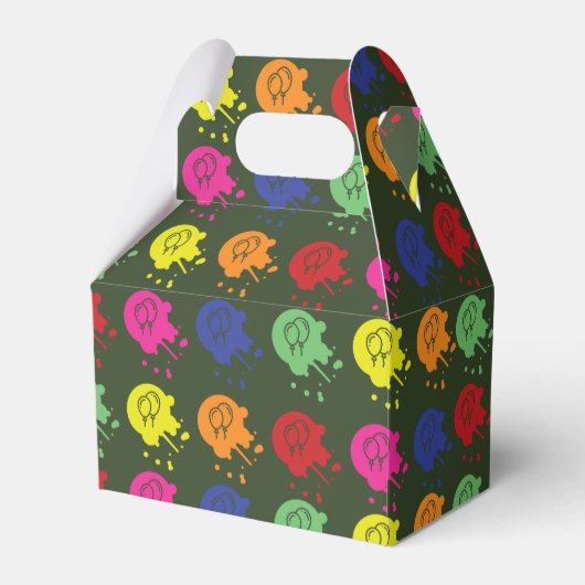 Army Green Paintball Party Balloon Muster Geschenkschachtel (Vorderseite)