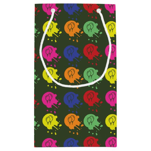 Army Green Paintball Party Balloon Muster Kleine Geschenktüte (Rückseite)