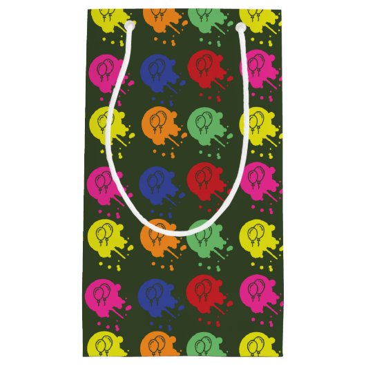 Army Green Paintball Party Balloon Muster Kleine Geschenktüte (Vorderseite)