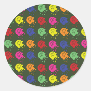 Army Green Paintball Party Balloon Pattern Runder Aufkleber