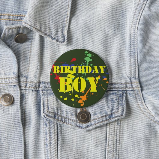 Army Green Paintball Party Birthday Boy Button (Beispiel)