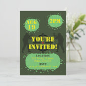 Army Green Paintball Party Einladung (Stehend Vorderseite)