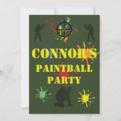 Army Green Paintball Party Einladung (Rückseite)