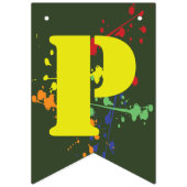 Army Green Paintball Party Happy Birthday Age Wimpelkette (Dritte Fahne)