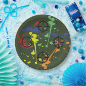 Army Green Paintball Party Paint Spritzer Pappteller (Party)