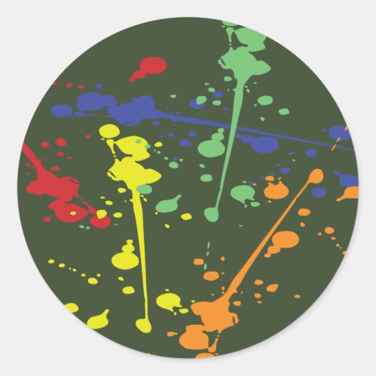 Army Green Paintball Party Spritzer Runder Aufkleber (Vorderseite)