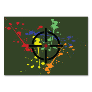 Army Green Paintball Party Table Card Tischnummer