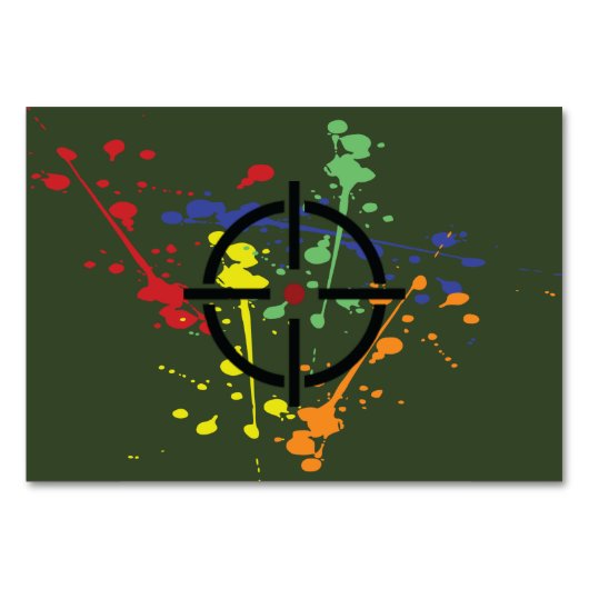 Army Green Paintball Party Table Card Tischnummer (Rückseite)