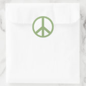 Army Green Peace Sign Runder Aufkleber (Tasche)