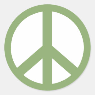 Army Green Peace Sign Runder Aufkleber