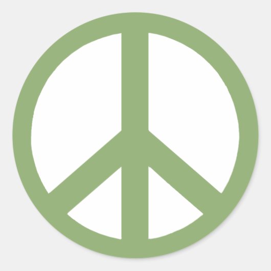 Army Green Peace Sign Runder Aufkleber (Vorderseite)