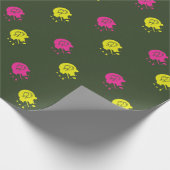 Army Green - Pink & Yellow Paintball Party Geschenkpapier (Ecke)