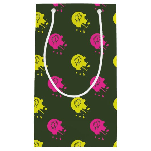 Army Green - Pink & Yellow Paintball Party Kleine Geschenktüte (Vorderseite)