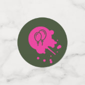 Army Green - Pink & Yellow Paintball Party Konfetti (Klein Vorderseite)