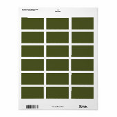 Army Green Solid Color Adressaufkleber (Vorne)