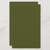 Army Green Solid Color Briefpapier (Vorne/Hinten)