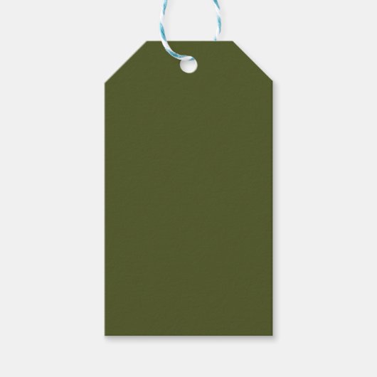 Army Green Solid Color Geschenkanhänger (Vorderseite)