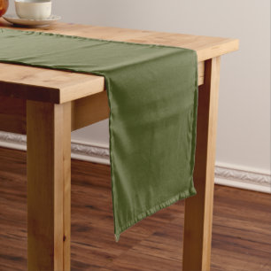 Army Green Solid Color Kurzer Tischläufer