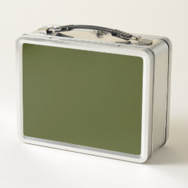Army Green Solid Color Metall Brotdose