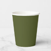 Army Green Solid Color Pappbecher (Rückseite)