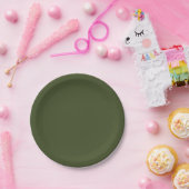 Army Green Solid Color Pappteller (Party)