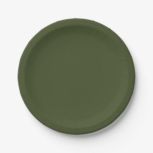 Army Green Solid Color Pappteller (Vorderseite)