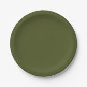 Army Green Solid Color Pappteller (Vorderseite)