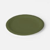 Army Green Solid Color Pappteller (Schrägansicht)