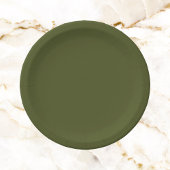 Army Green Solid Color Pappteller