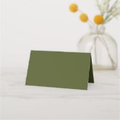 Army Green Solid Color Platzkarte (Rückseite)