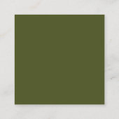 Army Green Square Business Card Quadratische Visitenkarte (Rückseite)