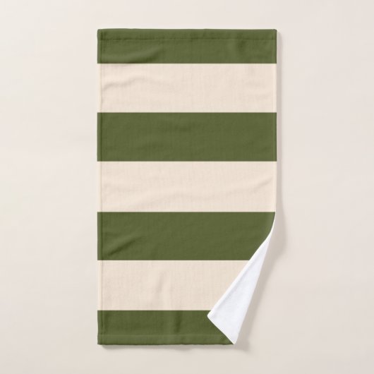 Army Green Stripes Badhandtuch Set (Handtuch)