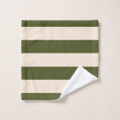 Army Green Stripes Badhandtuch Set (Waschlappen)