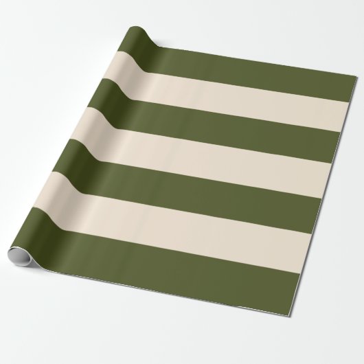 Army Green Stripes Geschenkpapier (Ungerollt)